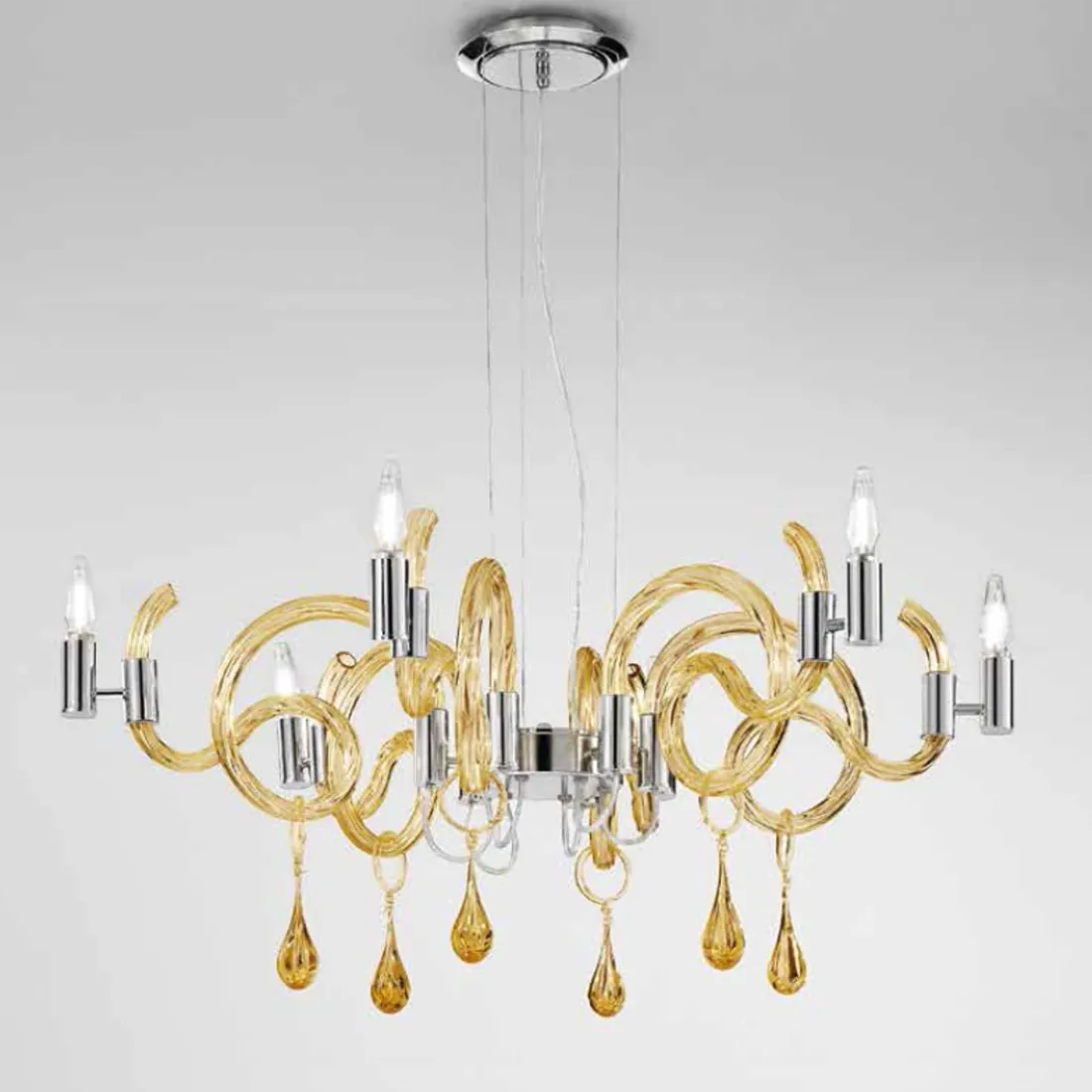 Lampadario SY-STREET 2001 6 E14 LED vetro murano moderno interno