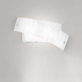 Applique vetro serigrafato Gea Luce AGNESE AP LED lampada parete piccola bianco moderna interno E14