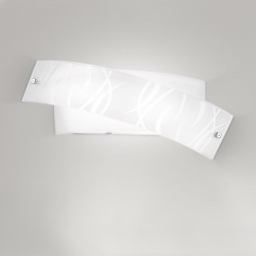 Gea Luce aplique de vidrio serigrafiado AGNESE AM LED aplique blanco negro interior moderno multiluz E14