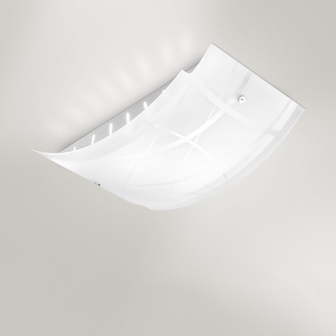 Plafoniera GE-NEREIDE media lampada soffitto parete vetro serigrafato moderno interno E27
