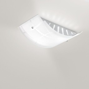 Deckenleuchte GE-NEREIDE PP 35x25 E27 LED Weißglas Siebdruckleuchte Deckenwand modern