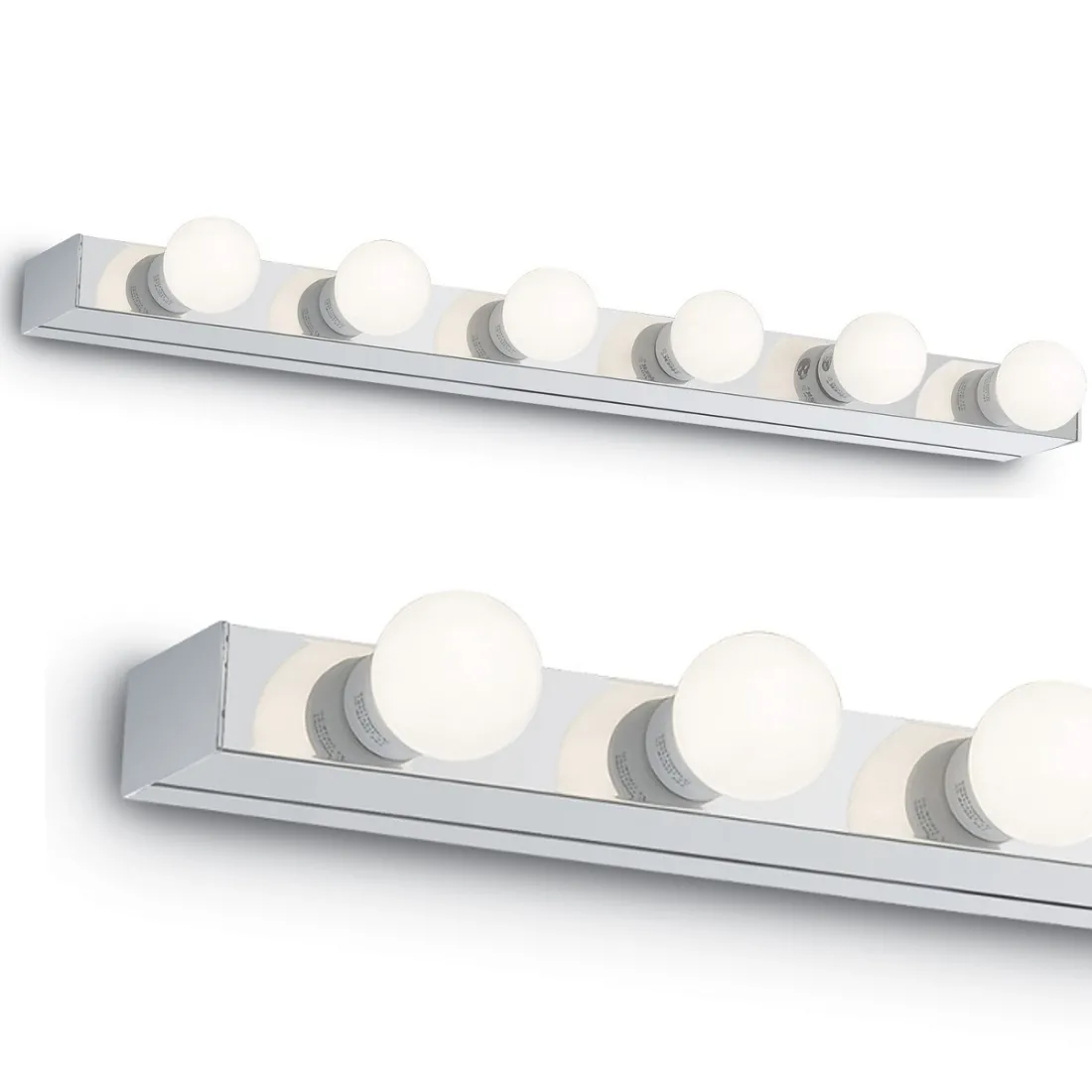 Applique ID-PRIVE 'AP6 E14 LED 60,5cm métal miroir lumière diffuse cinéma multi-lumière intérieur