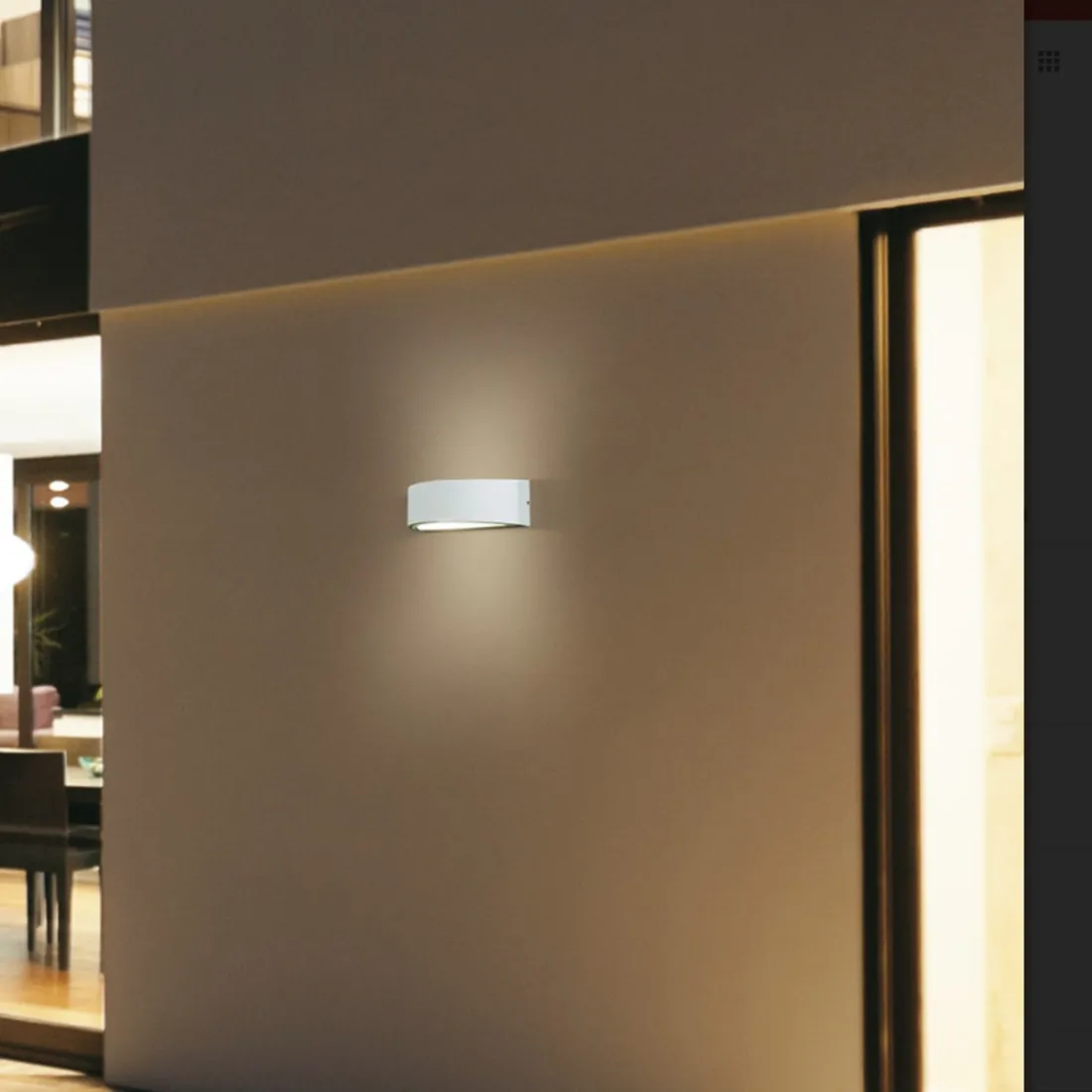 PG-LENTE 5581 E27 Applique LED aluminium bi-émission avec applique murale externe