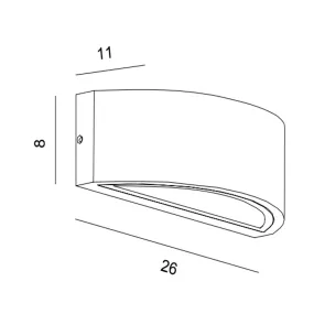 PG-LENTE 5581 E27 Applique LED aluminium bi-émission avec applique murale externe