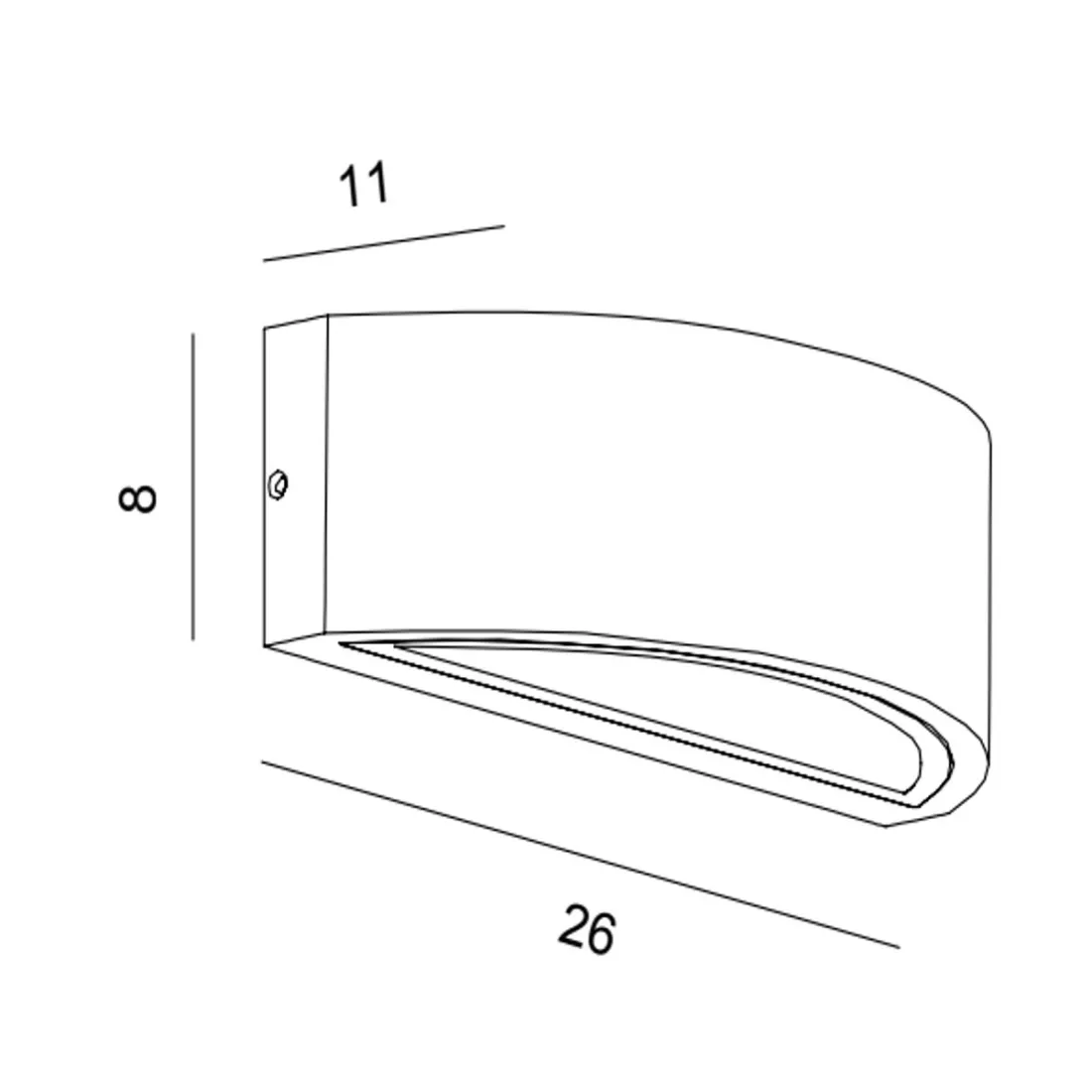 PG-LENTE 5581 E27 Applique LED aluminium bi-émission avec applique murale externe
