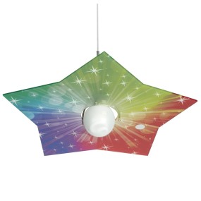 Sospensione EM-STAR CL1532 99 E27 LED multicolor cristallo acrilico trasparente lampada soffitto stella camerette bambini