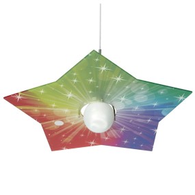 Sospensione EM-STAR CL1532 99 E27 LED multicolor cristallo acrilico trasparente lampada soffitto stella camerette bambini