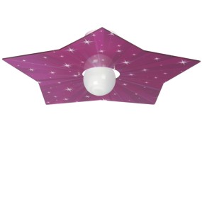 Plafoniera EM-STAR CL1533 49 E27 LED fucsia cristallo acrilico trasparente lampada soffitto stella camerette bambini