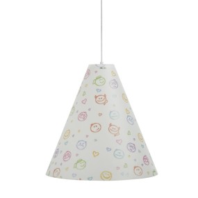 Suspension EM-DOULI CL1529 EMOTION 40CM E27 LED méthacrylate sandylex cône lustre smiley face aux chambres d'enfants