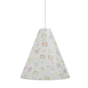 Sospensione EM-DOULI CL1529 EMOTION 40CM E27 LED metacrilato sandylex cono lampadario faccine smile camerette bambini