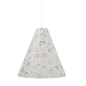 Sospensione EM-DOULI CL1529 EMOTION 40CM E27 LED metacrilato sandylex cono lampadario faccine smile camerette bambini