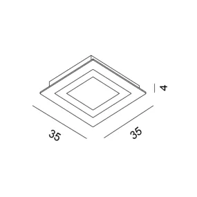 Plafoniera PG-OBLIO CL4500 LED 30W 35x35 2700LM modulo metallo diffusore acrilico lampada soffitto quadrata interno