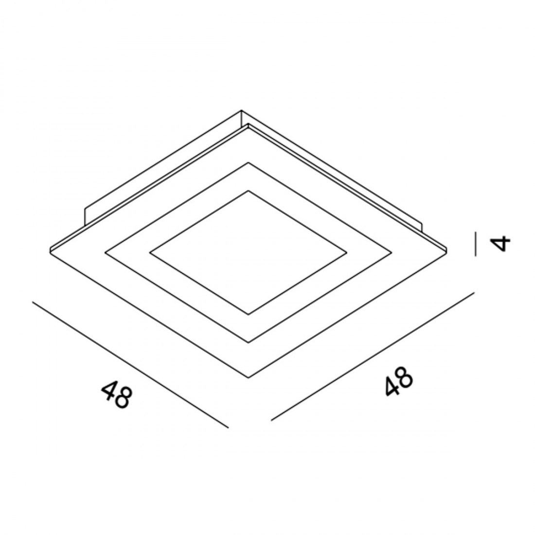 PG-OBLIO CL4500 plafonnier LED 45W 48x48 4050LM module métallique diffuseur acrylique plafonnier carré intérieur