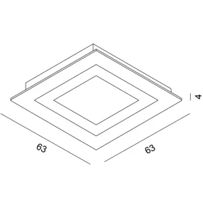 Plafoniera PG-OBLIO CL4500 LED 60W 63x63 5400LM modulo metallo diffusore acrilico lampada soffitto quadrata interno
