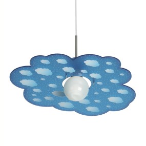 Suspension EM-CLOUD CL1534 CLOUD E27 LED lustre acrylique bleu chambre enfant moderne