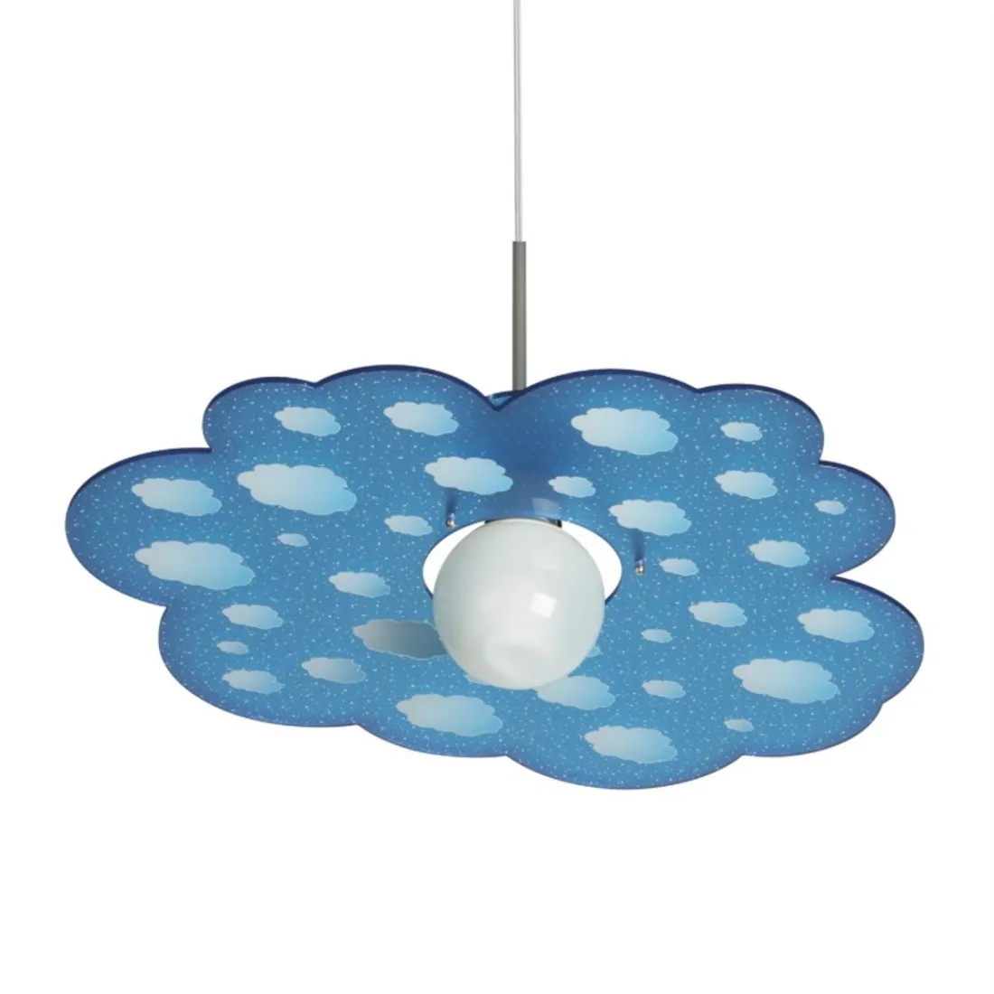 Sospensione EM-CLOUD CL1534 NUVOLA E27 LED acrilico blu lampadario camerette bambini moderna