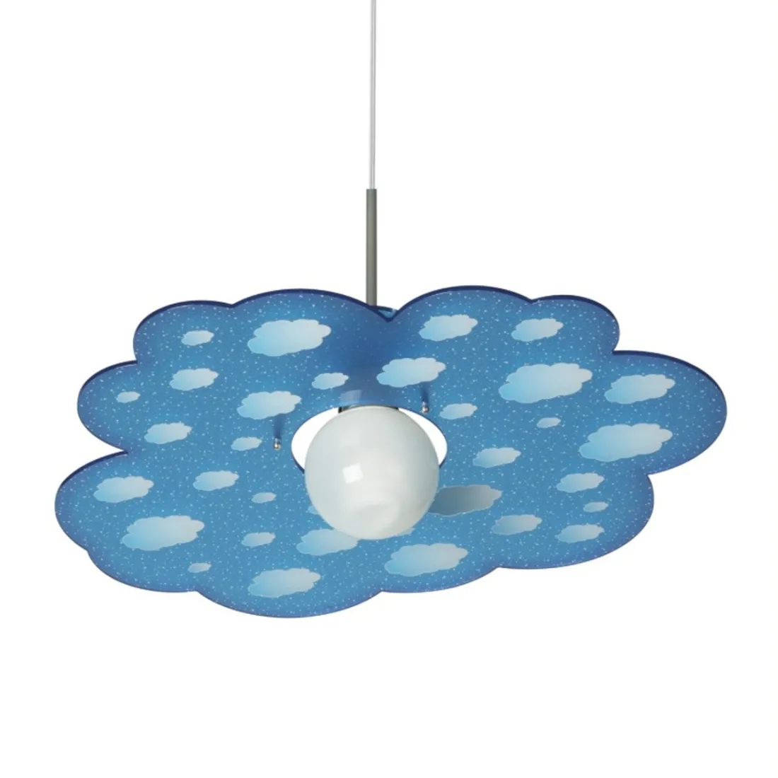 Sospensione EM-CLOUD CL1534 NUVOLA E27 LED acrilico blu lampadario camerette bambini moderna