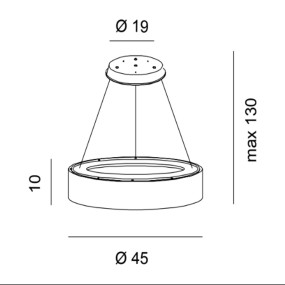 Lustre PG-AURORA SL800 LED 27W 2430LM module en métal blanc diffuseur rond en acrylique suspension moderne à l'intérieur