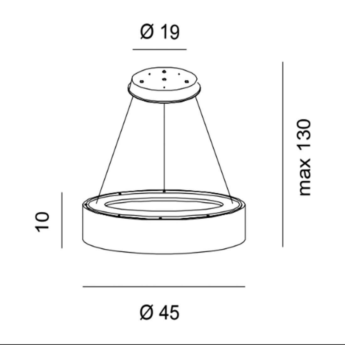 Lustre PG-AURORA SL800 LED 27W 2430LM module en métal blanc diffuseur rond en acrylique suspension moderne à l'intérieur