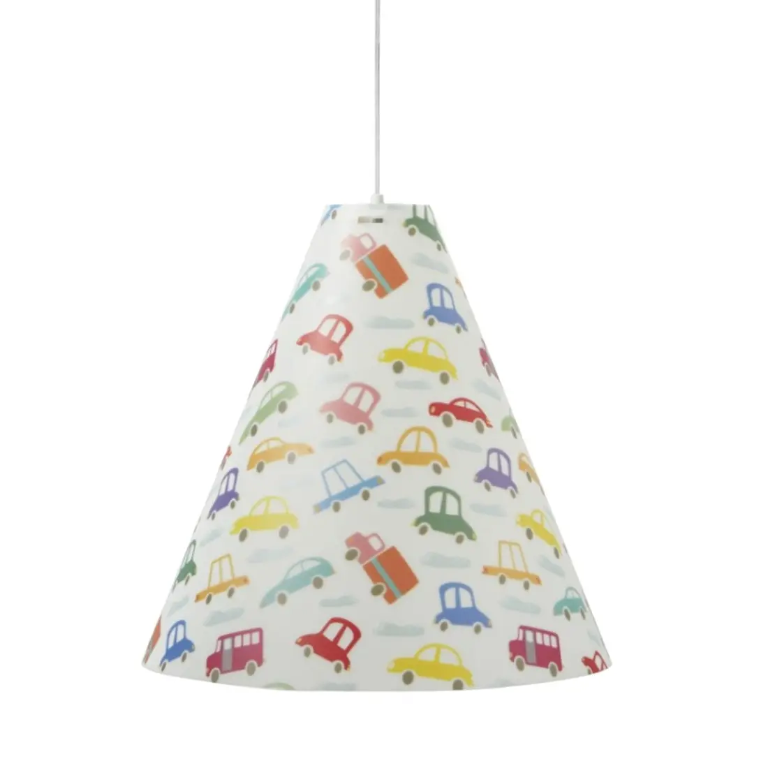 Sospensione EM-CAR DOULI CL1529 40CM E27 LED metacrilato sandylex cono lampadario colorato macchine camerette bambini