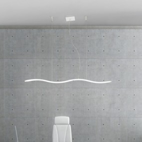 PG-WAVE LED suspension 50W 4000LM lumière diffusée métal blanc lustre bureau d'étude à l'intérieur