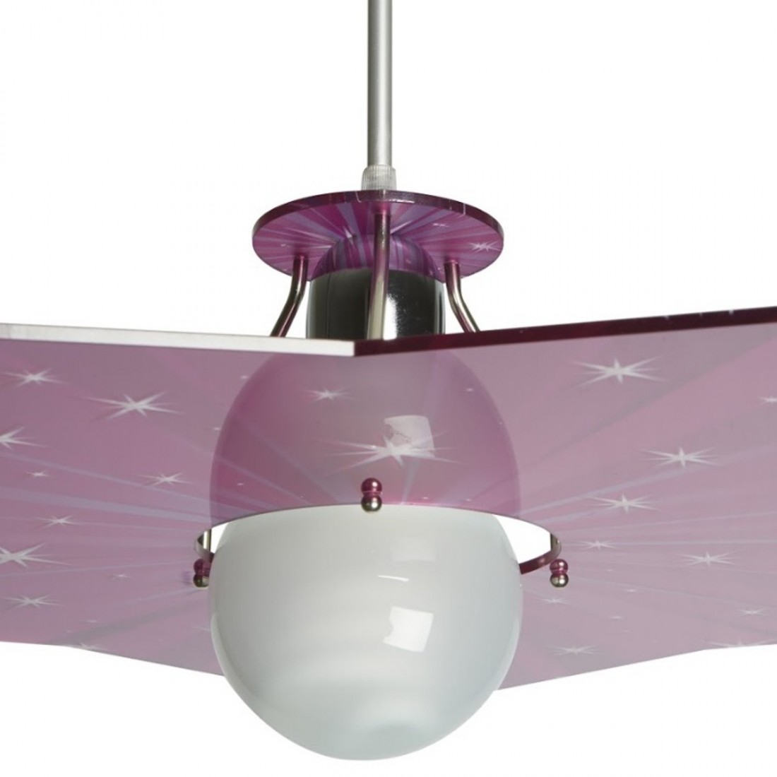 Suspension EM-STAR CL1532 49 E27 LED plafonnier en acrylique transparent fuchsia étoiles chambres d'enfants
