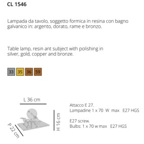 EM-ANTLANTE CL1546 E27 Abat-jour LED résine argent or cuivre bronze lampe de table bureau moderne intérieur classique