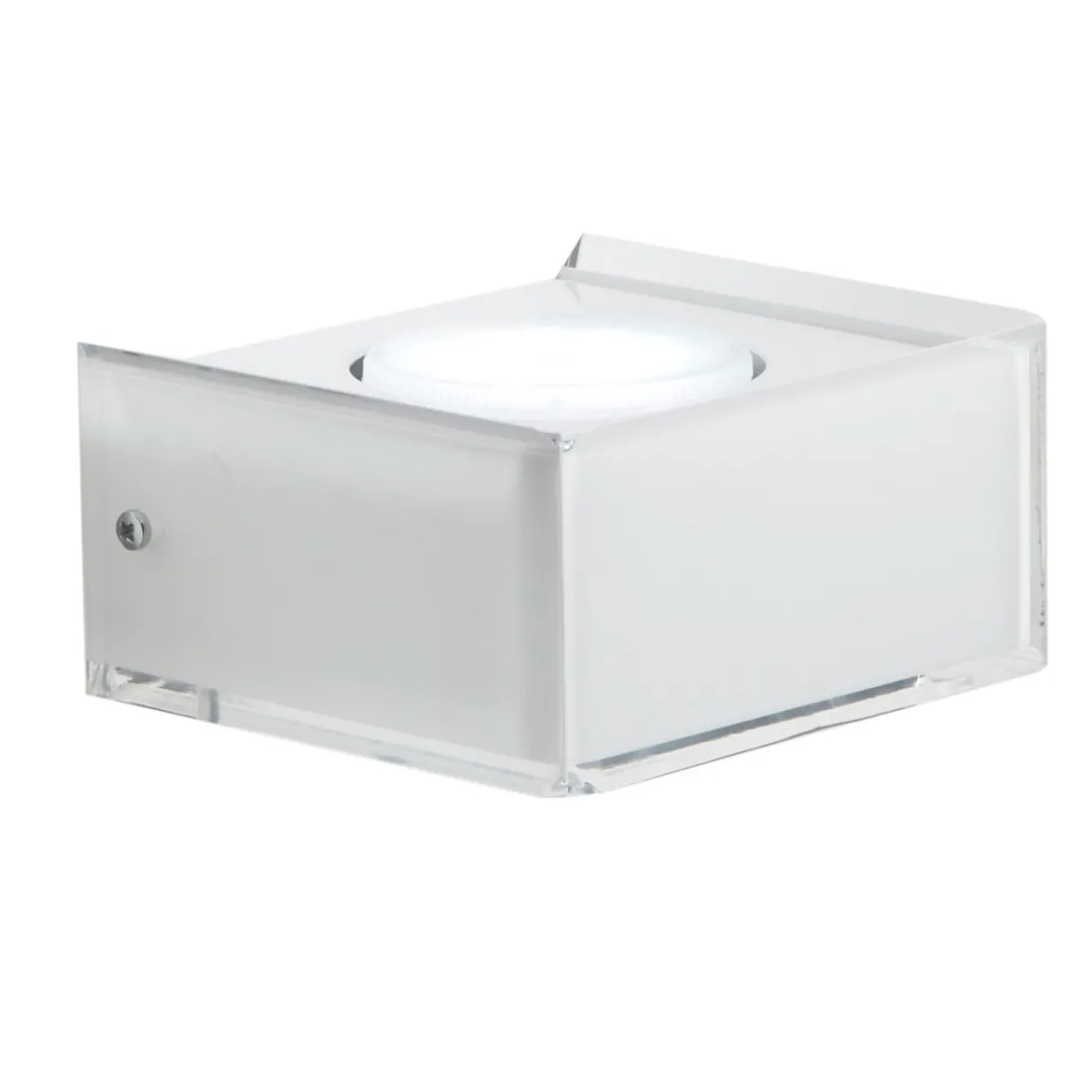 EM-DOMINO CL587 GX53 9W LED applique murale bi-émission méthacrylate blanc transparent lampe moderne carré intérieur mur