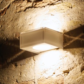 Applique EM-DOMINO CL587 GX53 9W LED bi-emissione metacrilato bianco trasparente lampada parete moderna quadrata interno