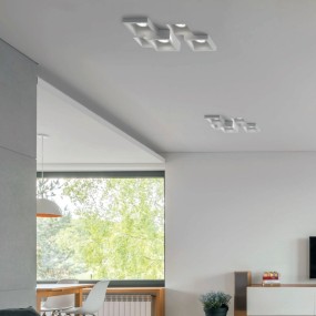 Spot encastrable SF-HERAEA T257 5 9W LED GU10 à peindre spot plâtre placoplâtre faux plafond rectangulaire moderne multi-lumière