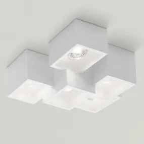 Plafoniera SF-HERAEA T194 9W LED gesso bianco verniciabile lampada soffitto moderna parallelepipedo interno