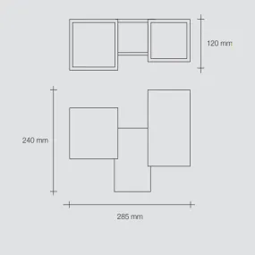 SF-HERAEA T205 G9 LED applique murale double émission plâtre applique murale moderne parallélépipède multi-lumière à l'intérieur