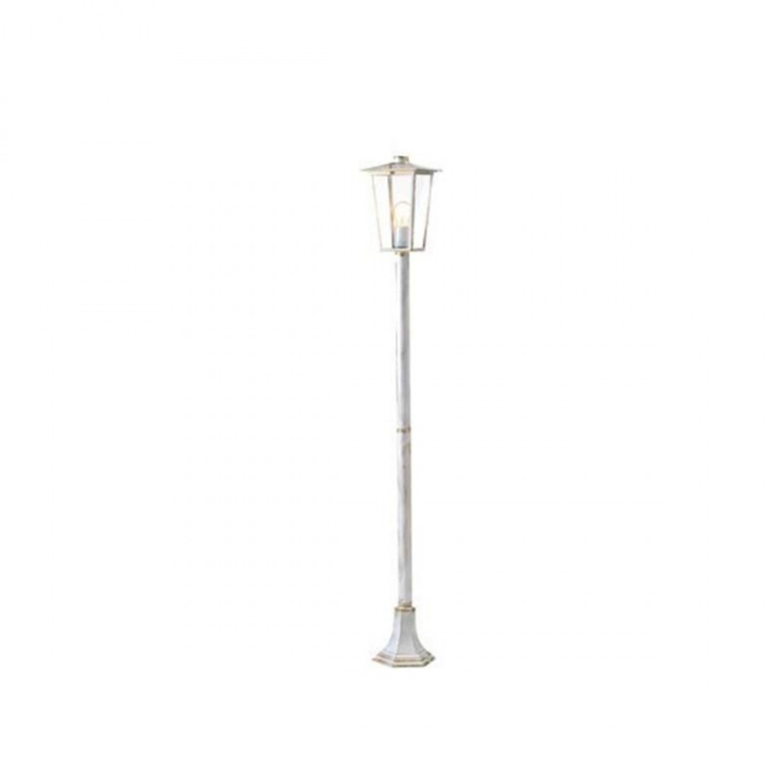 Lampioncino LV-NOTORIUS E27 LED IP43 140CM lanterna classica alluminio lampada terra bianco oro riggine esterno