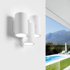 Applique SF-ARTA T254 G9 LED gesso verniciabile biemissione lampada parete moderna cilindro multiluce interno