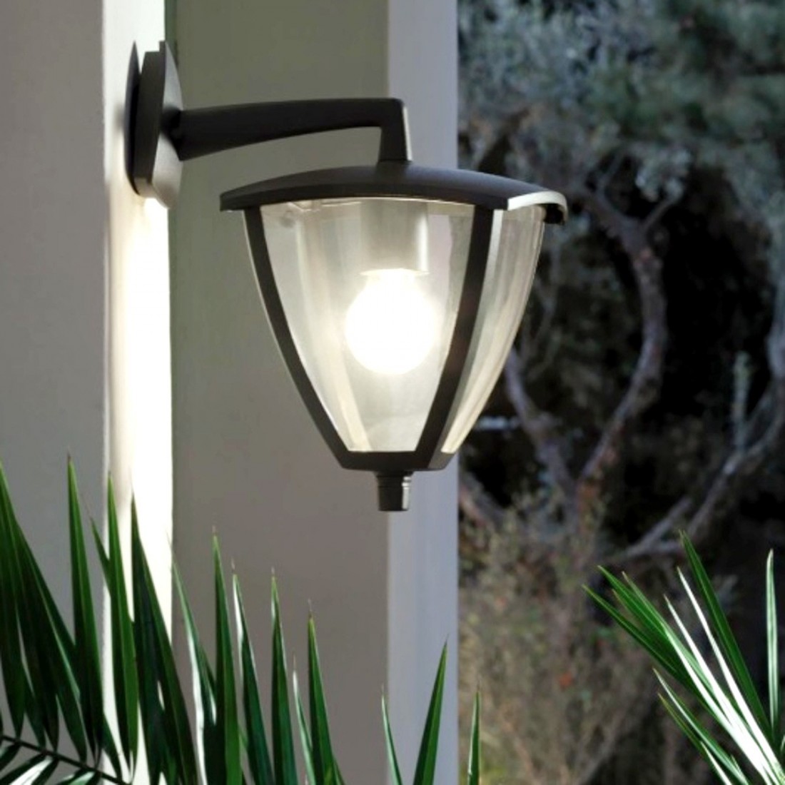 Applique MIRO' 576 E27 LED luce bassa moderno alluminio grigio lampada parete esterno IP44