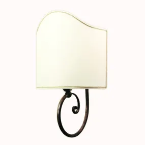 Applique BA-LEO G E27 LED grande ottone invecchiato lampada parete classica rustica stoffa cotone interno