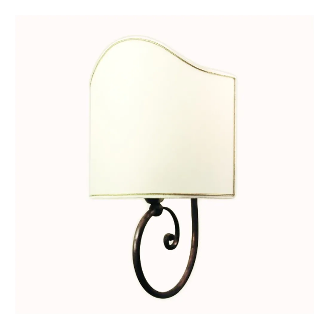 Applique BA-LEO G E27 LED grande ottone invecchiato lampada parete classica rustica stoffa cotone interno