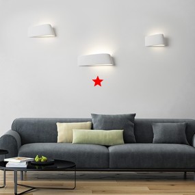 Applique SF-DELFI T224 G9 LED gesso bianco verniciabile lampada parete bi-emissione interno