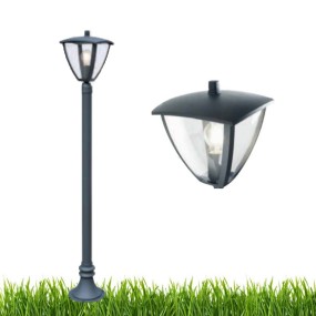 Lanterne LV-MIRO '578 E27 LED 135CM lampadaire d'extérieur moderne en aluminium gris IP44