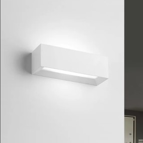 Applique SF-HERMIONE T208 G9 LED 22CM gesso bianco verniciabile lampada parete biemissione luce indiretta interno