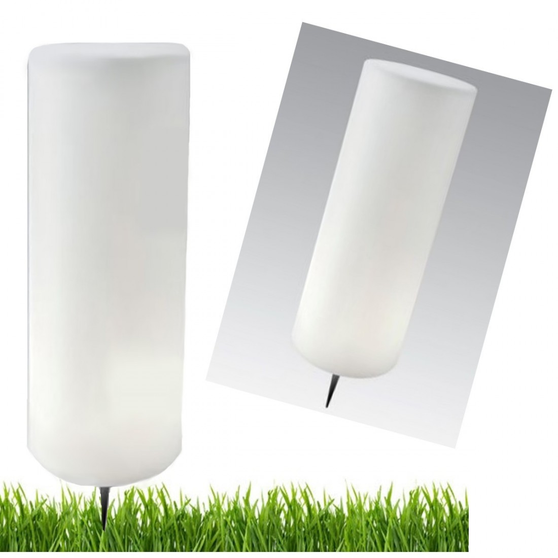 Lampadaire LV-ROLLER 382 E27 LED cylindre moderne blanc résine extérieur IP54