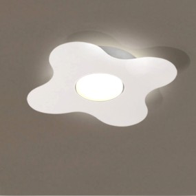 Plafoniera DP-2677 PL 7W LED GX53 560LM 4000°K metallo bianco lampada parete soffitto moderna fiore componibile camerette