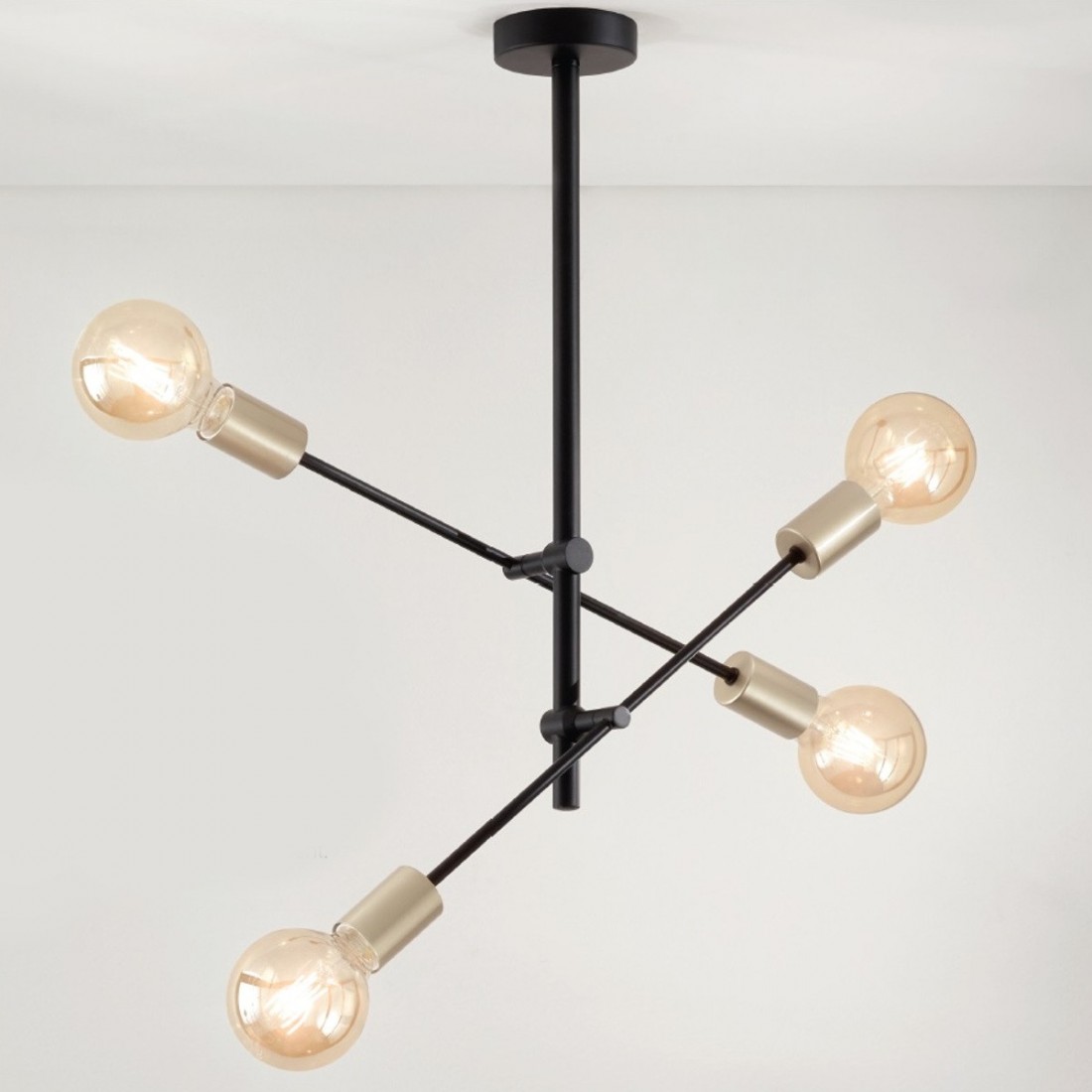 Lampadari da soffitto moderni lampadari industriali in metallo, 4 lampade  E27 Led plafoniera