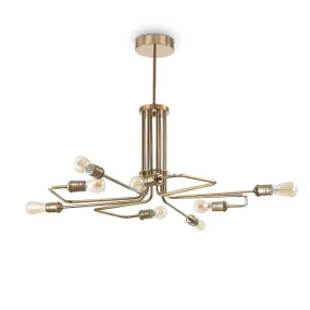 Lampadario ID-TRIUMPH 160269 SP8 E27 LED metallo ottonato invecchiato sospensione classica multiluce interno