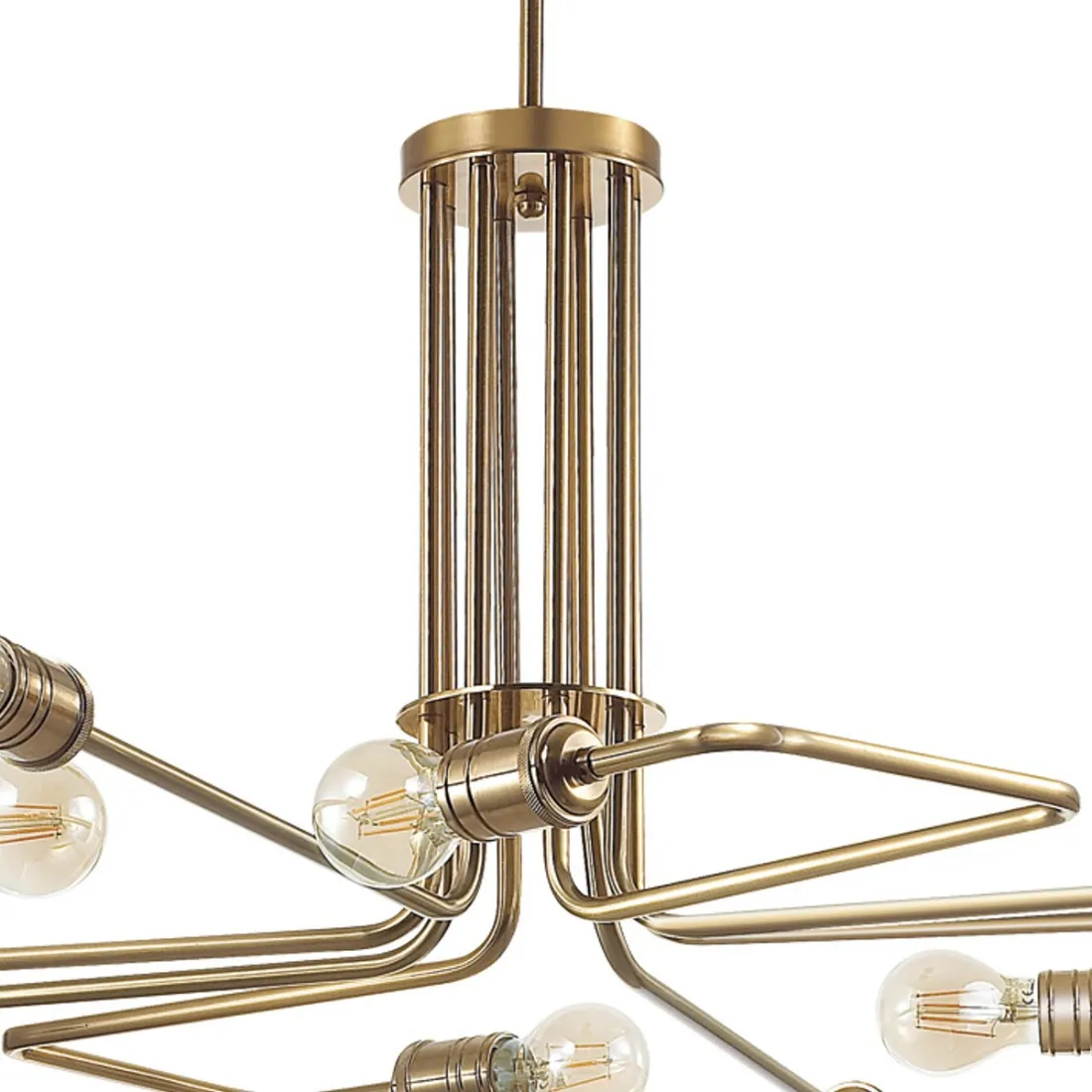 ID-TRIUMPH 160269 SP8 E27 Lustre LED en métal vieilli laiton multi-lumière suspension classique à l'intérieur