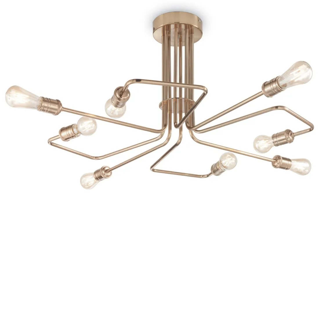 Plafoniera ID-TRIUMPH 160313 PL8 E27 LED metallo ottonato invecchiato lampada soffitto classica multiluce interno