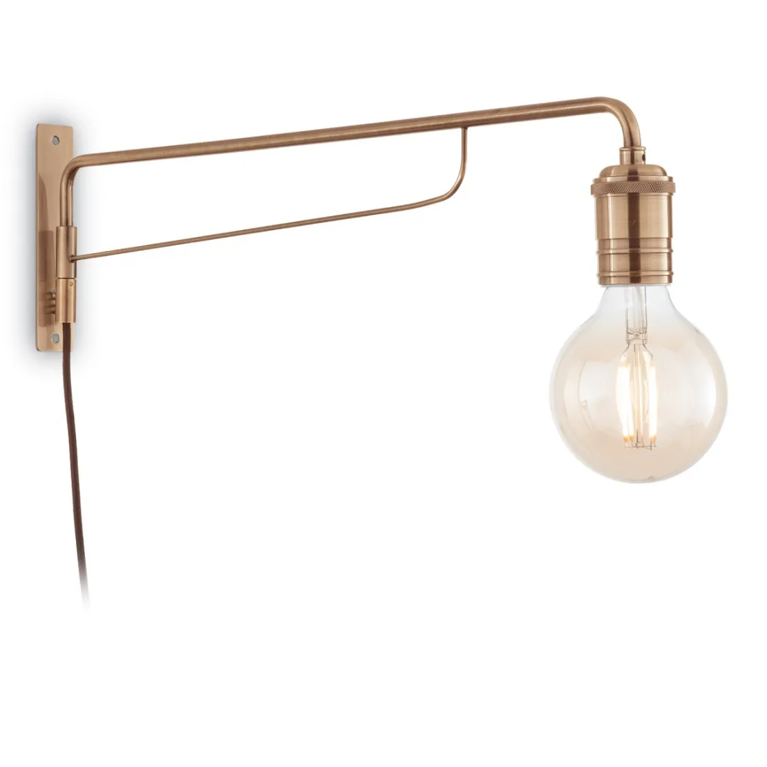 Applique ID-TRIUMPH 160214 AP1 E27 LED metallo ottonato invecchiato lampada parete classica interno