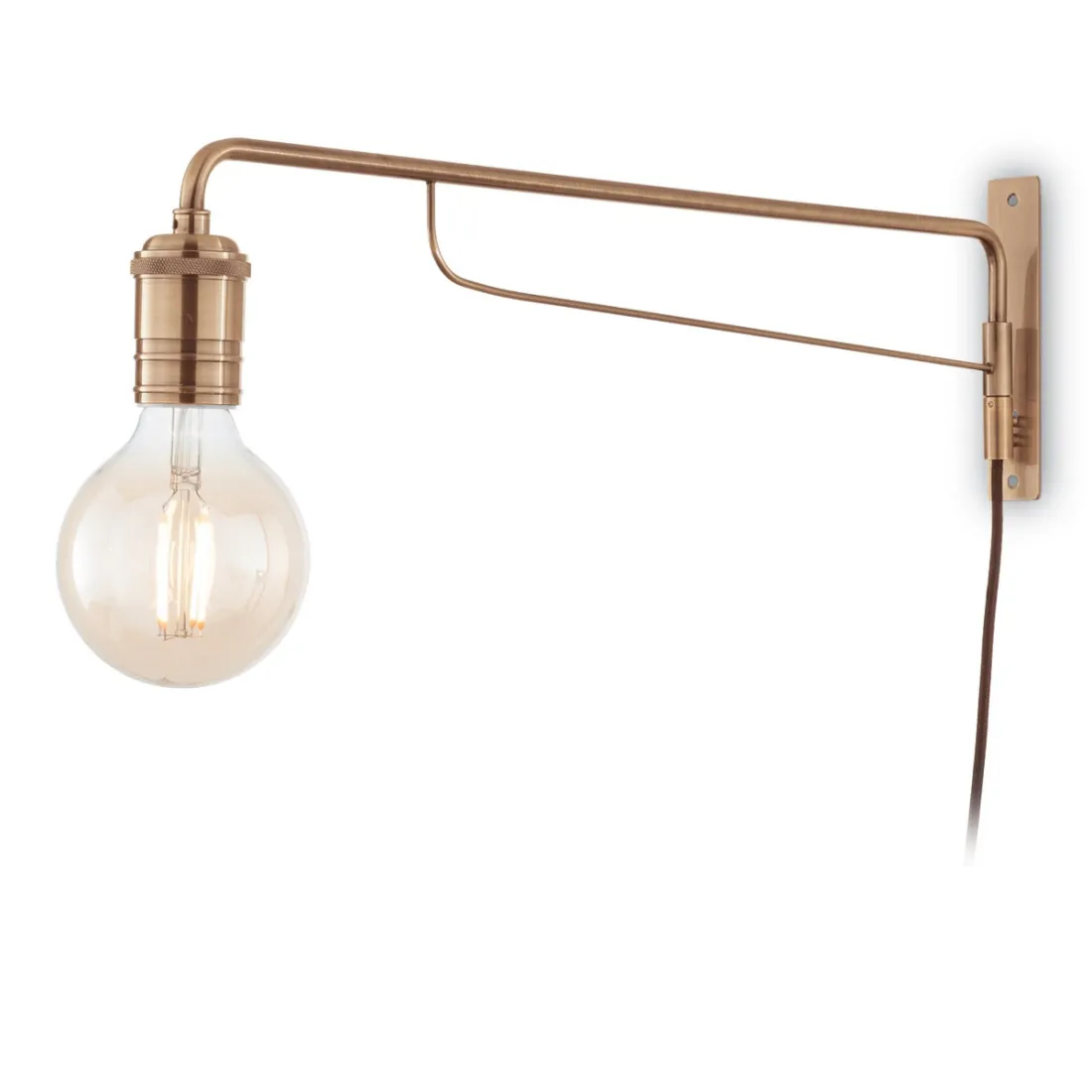 ID-TRIUMPH 160214 AP1 E27 Applique LED applique murale classique en métal laiton vieilli