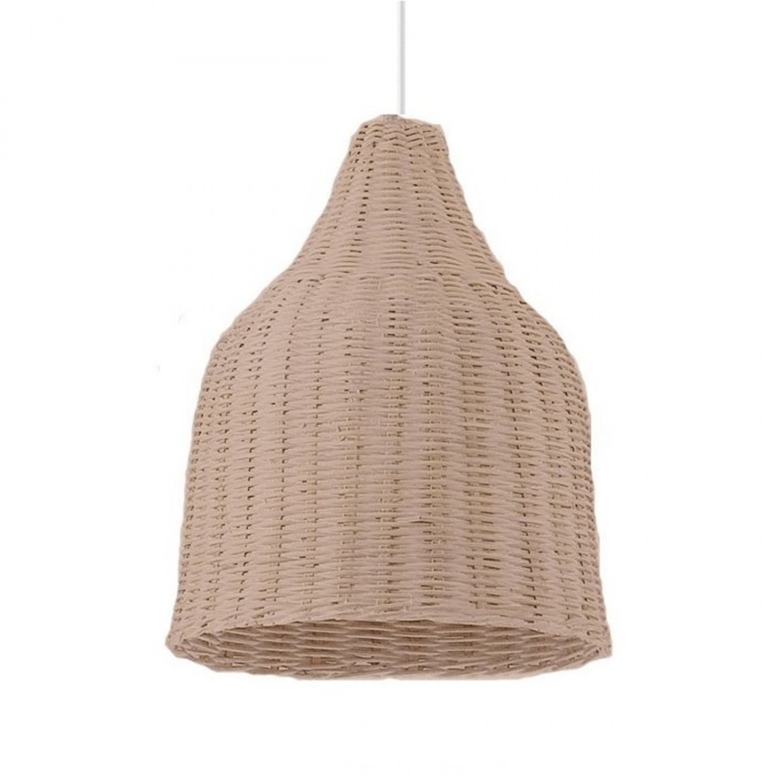 Sospensione ID-HAUNT SP1 E27 LED cesto vimini legno naturale calata cupola classica vintage rustica interno