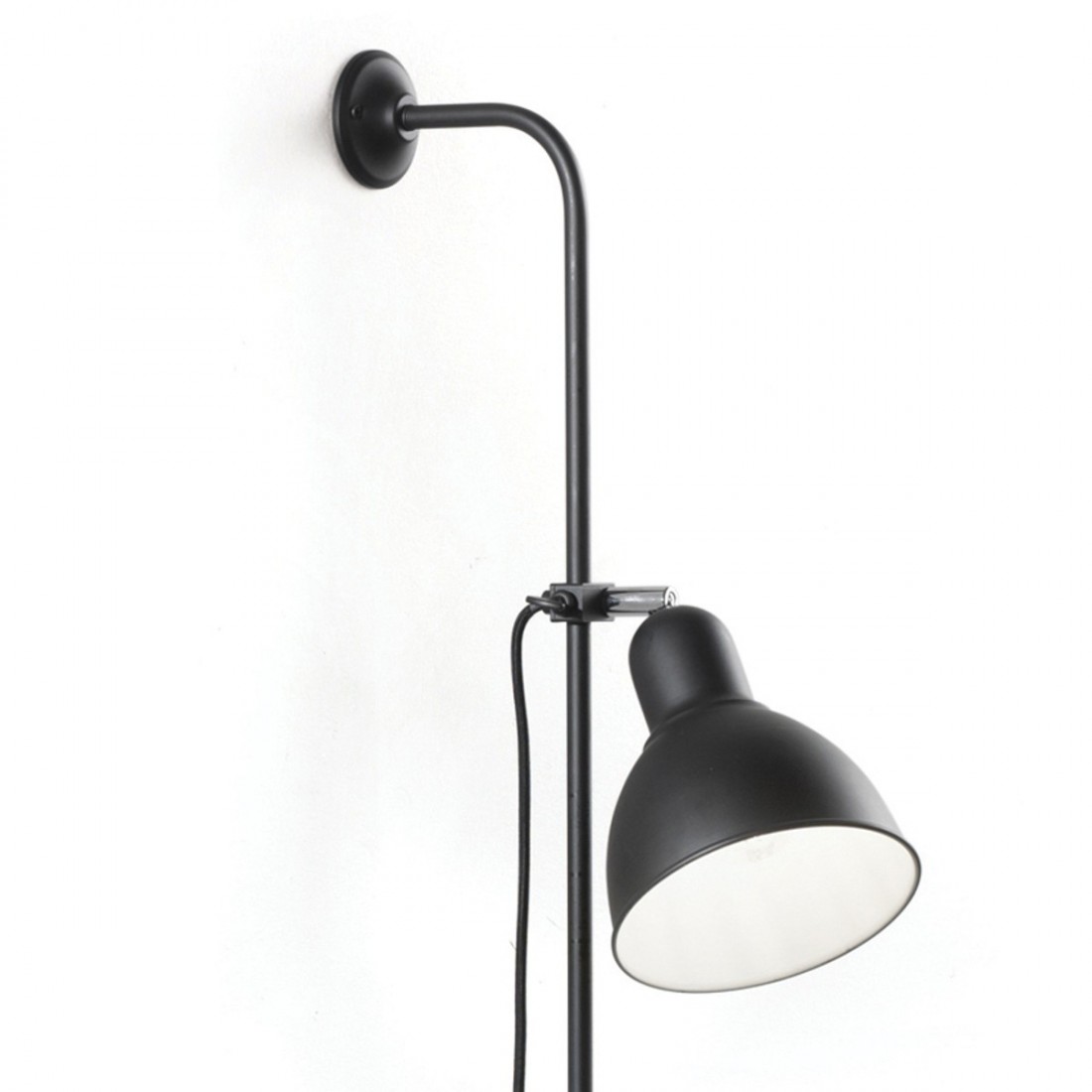 Applique murale ID-SHOWER AP1 E27 LED métal blanc mat noir interrupteur tissu lampe réglable mur moderne